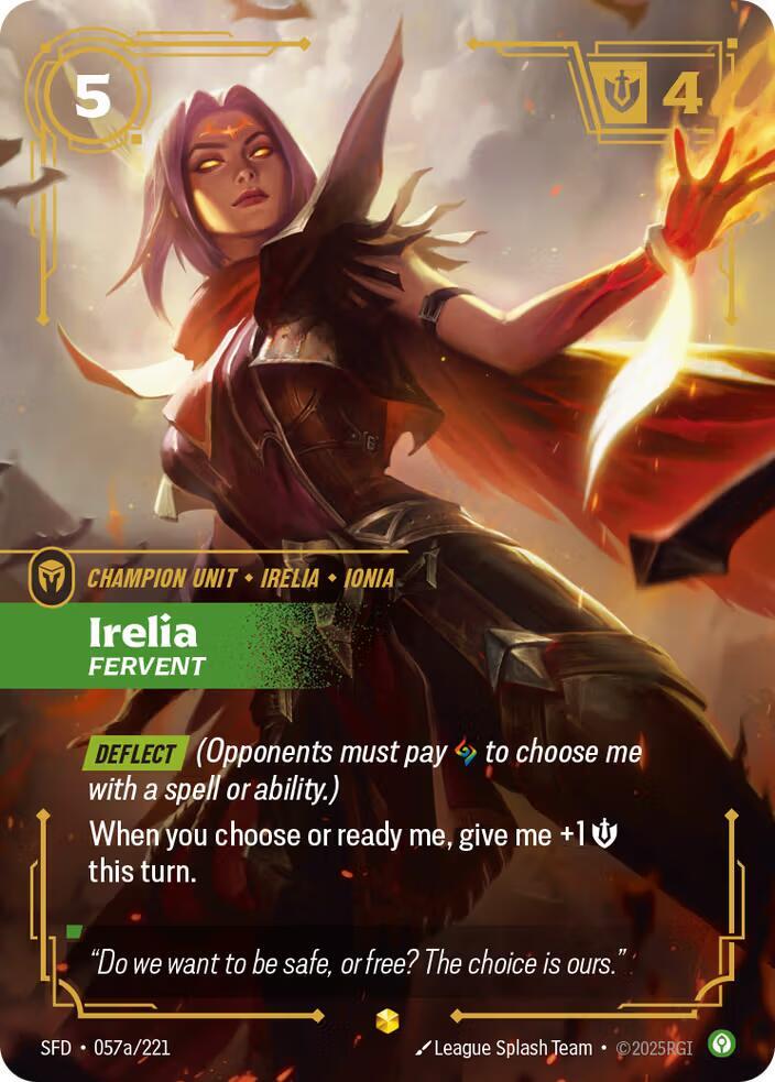 Irelia, Fervent (Alternate Art) (057a/221) [Spiritforged]