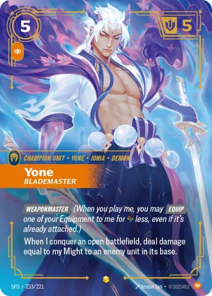 Yone, Blademaster (Overnumbered) (233/221) [Spiritforged]