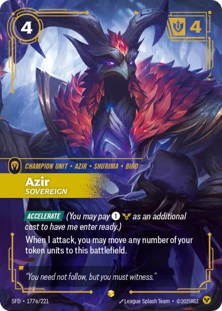Azir, Sovereign (Alternate Art) (177a/221) [Spiritforged]