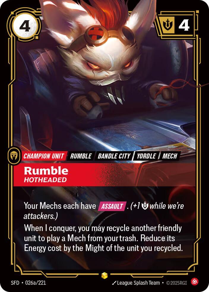 Rumble, Hotheaded (Alternate Art) (026a/221) [Spiritforged]