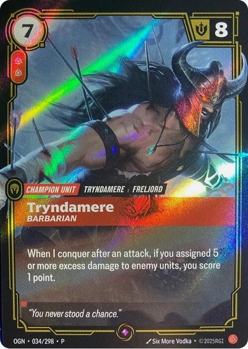 Tryndamere - Barbarian (034/298) [Riftbound Organized Play Promotional Cards]