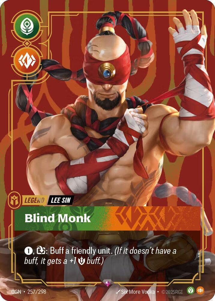 Lee Sin - Blind Monk (Metal) (Best Of) (257/298) [Riftbound Organized Play Promotional Cards]