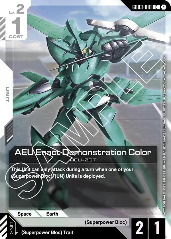 AEU Enact Demonstration Color (Store Tournament Participant Pack 03) (GD03-081) [Gundam Promotional Cards]