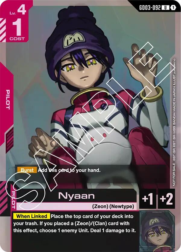 Nyaan (Store Tournament Participant Pack 03) (GD03-092) [Gundam Promotional Cards]