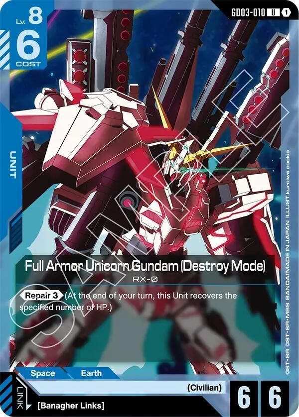 Full Armor Unicorn Gundam (Destroy Mode) (GD03-010) [Steel Requiem]