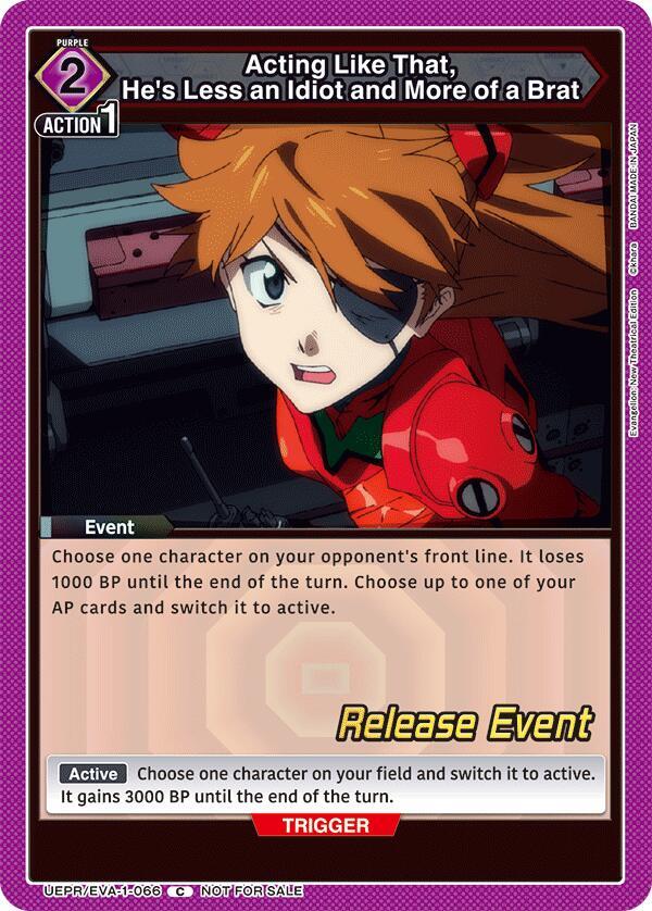 Acting Like That, He's Less an Idiot and More of a Brat (UEPR/EVA-1-066) [UE15BT: Evangelion: New Theatrical Edition Release Event Cards]
