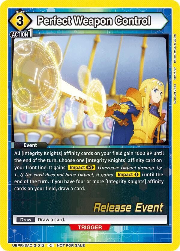 Perfect Weapon Control (UEPR/SAO-2-012) [UEX06BT: Sword Art Online Vol.2 Release Event Cards]