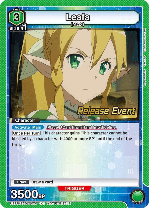 Leafa (070) (UEPR/SAO-2-070) [UEX06BT: Sword Art Online Vol.2 Release Event Cards]