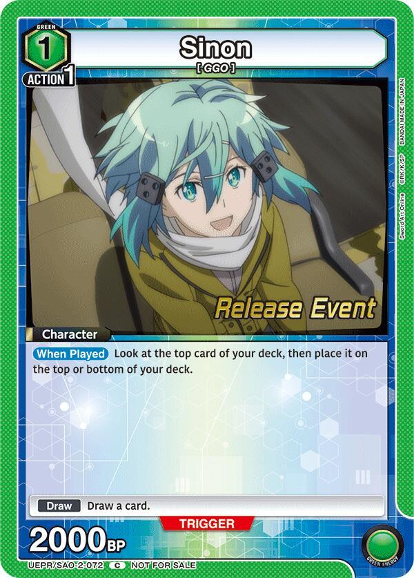 Sinon (072) (UEPR/SAO-2-072) [UEX06BT: Sword Art Online Vol.2 Release Event Cards]