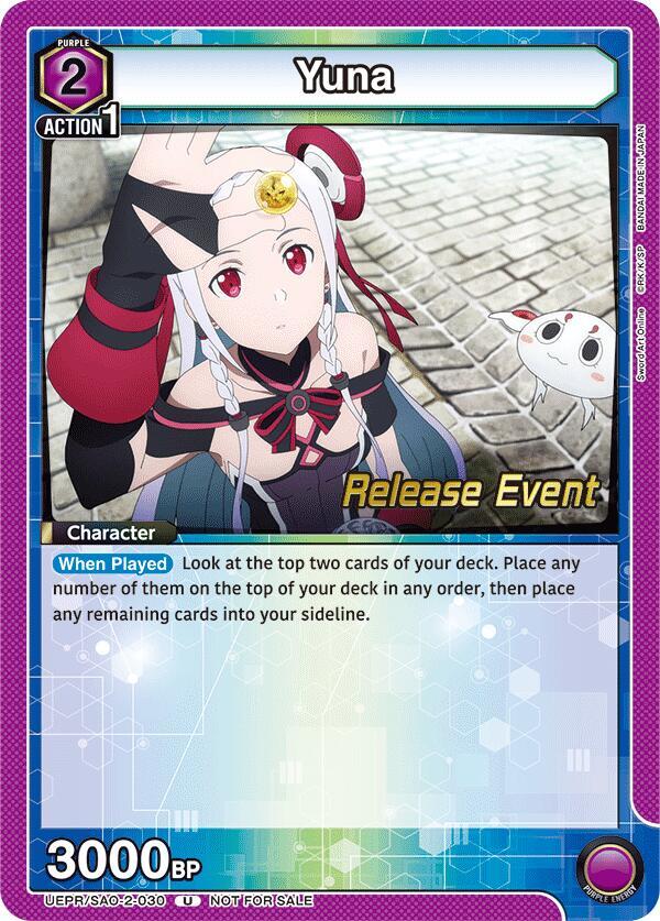 Yuna (030) (UEPR/SAO-2-030) [UEX06BT: Sword Art Online Vol.2 Release Event Cards]