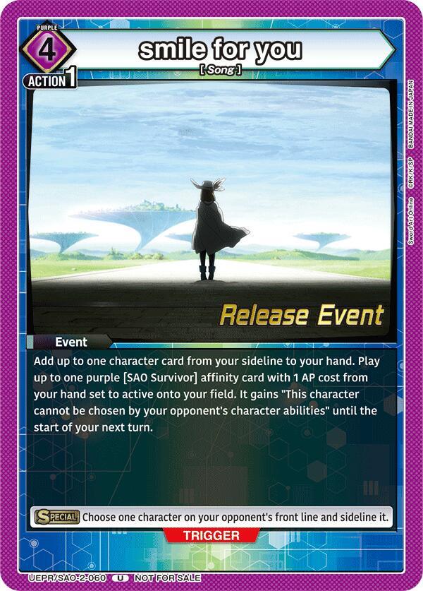 smile for you (UEPR/SAO-2-060) [UEX06BT: Sword Art Online Vol.2 Release Event Cards]