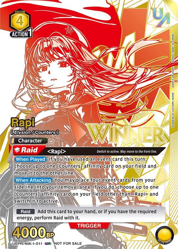 Rapi (011) (Winner) (UEPR/NIK-1-011) [Union Arena Promotion Cards]