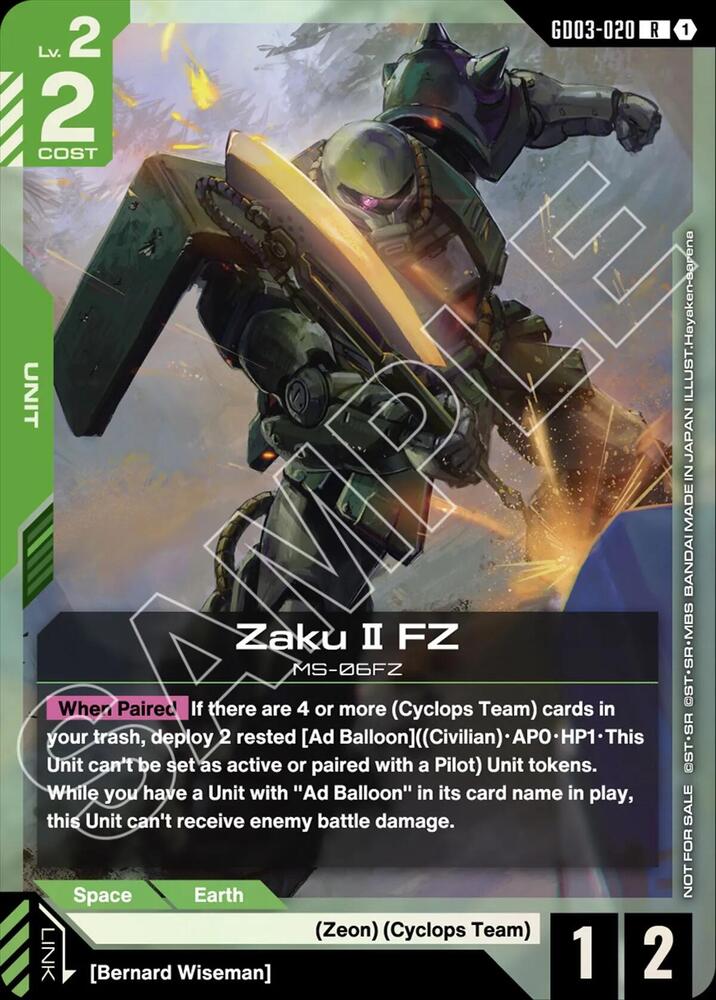 Zaku II FZ (GD03 Release Event) (GD03-020) [Gundam Promotional Cards]