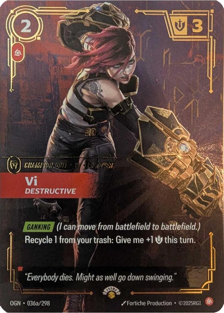 Vi, Destructive (036a/298) [Riftbound Promotional Cards]