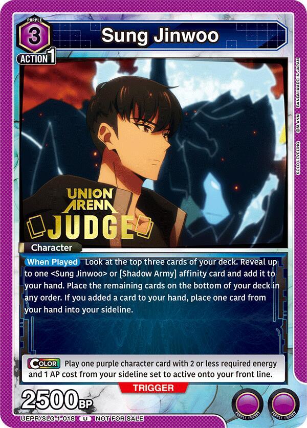 Sung Jinwoo (018) (Judge) (UEPR/SLG-1-018) [Union Arena Promotion Cards]