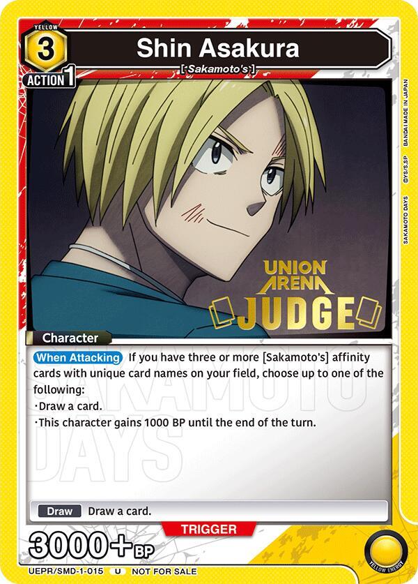 Shin Asakura (015) (Judge) (UEPR/SMD-1-015) [Union Arena Promotion Cards]