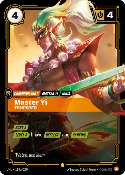 Master Yi - Tempered (Alternate Art) (113a/219) [Unleashed]
