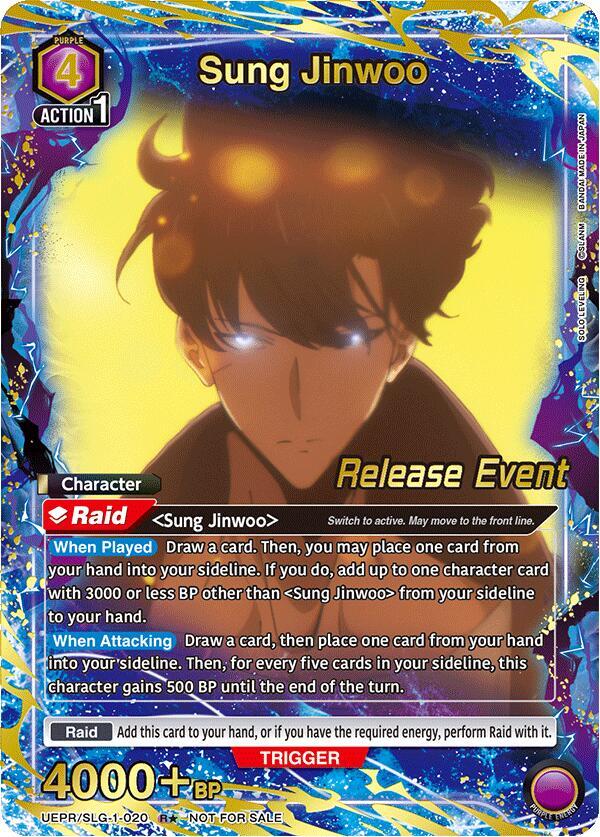 Sung Jinwoo (020) (R*) (UEPR/SLG-1-020) [UE17BT: SOLO LEVELING Release Event Cards]