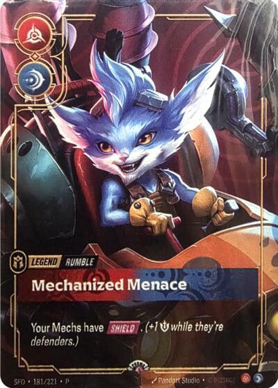 Rumble, Mechanized Menace (Metal) (Best Of) (181/221) [Riftbound Organized Play Promotional Cards]