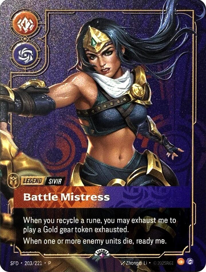 Sivir, Battle Mistress (Metal) (Best Of) (203/221) [Riftbound Organized Play Promotional Cards]