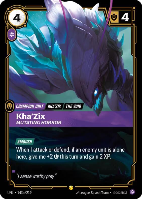 Kha'Zix, Mutating Horror (Alternate Art) (143a/219) [Unleashed]