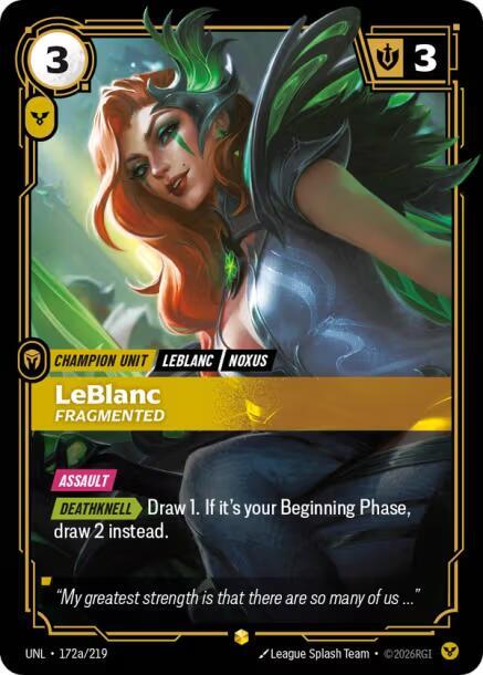 LeBlanc, Fragmented (Alternate Art) (172a/219) [Unleashed]