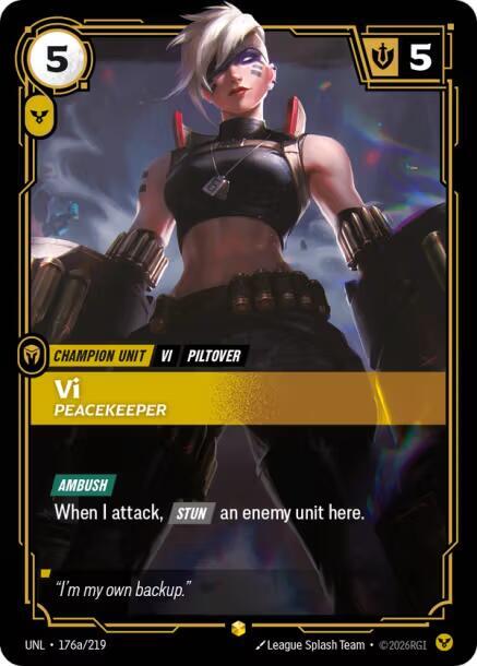Vi, Peacekeeper (Alternate Art) (176a/219) [Unleashed]