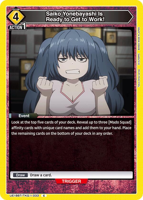 Saiko Yonebayashi Is Ready to Get to Work! (UE18BT/TKG-1-033) [UE18BT: Tokyo Ghoul]