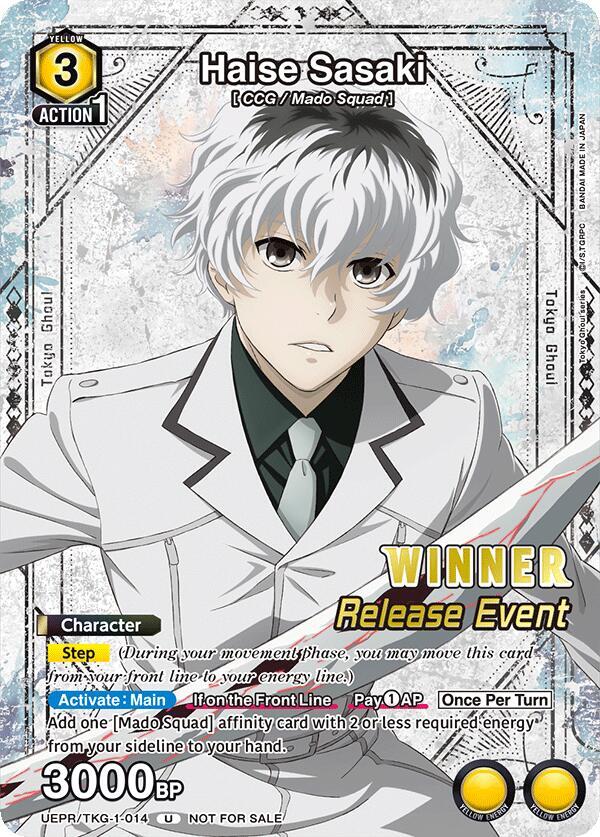 Haise Sasaki (014) (Release Event Winner) (UEPR/TKG-1-014) [UE18BT: Tokyo Ghoul Release Event Cards]