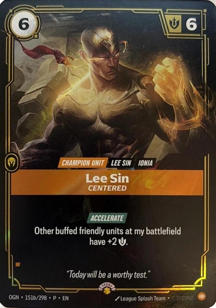 Lee Sin, Centered (151b/298) [Riftbound Organized Play Promotional Cards]