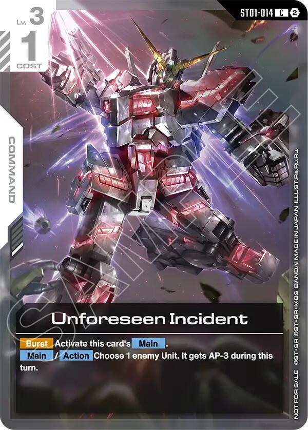 Unforeseen Incident (World Championship Regionals 26-27 Season 1) (ST01-014) [Gundam Promotional Cards]