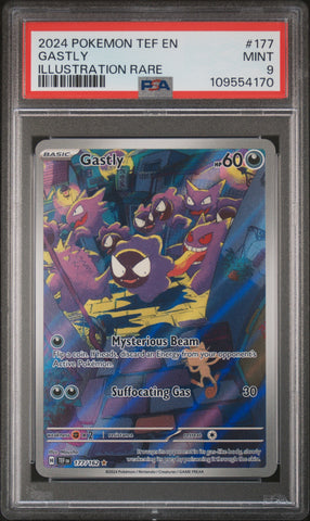 2024 Pokemon Tef En-temporal Forces Gastly 177 - PSA MINT 9 - 109554170