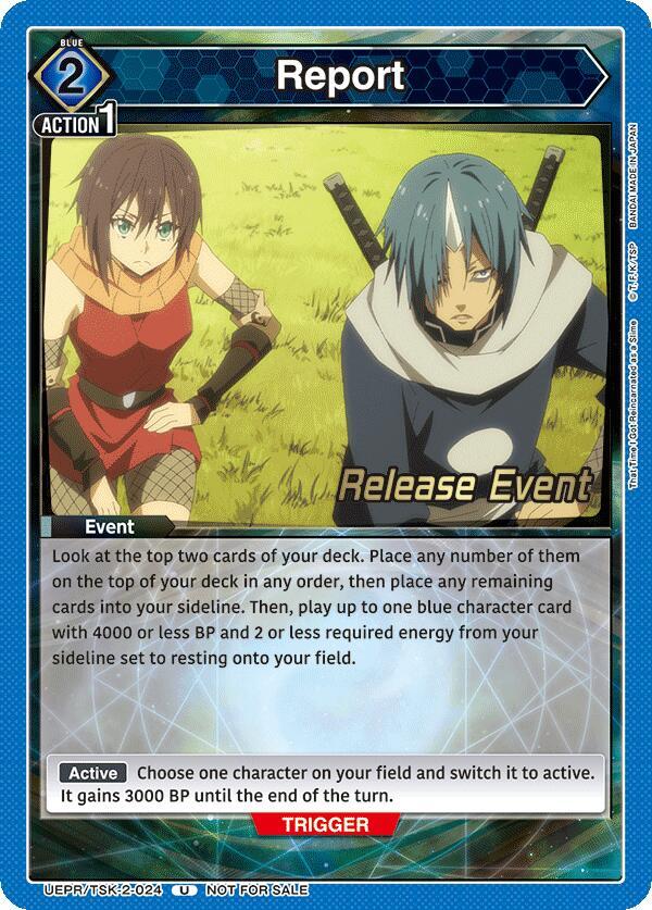 Report (UEPR/TSK-2-024) [UE20BT: That Time I Got Reincarnated as a Slime Release Event Cards]