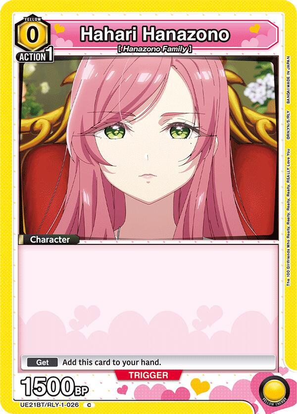 Hahari Hanazono (026) (Box Topper Foil) (UE21BT/RLY-1-026) [UE21BT: The 100 Girlfriends Who Really, Really, Really, Really, REALLY Love You]