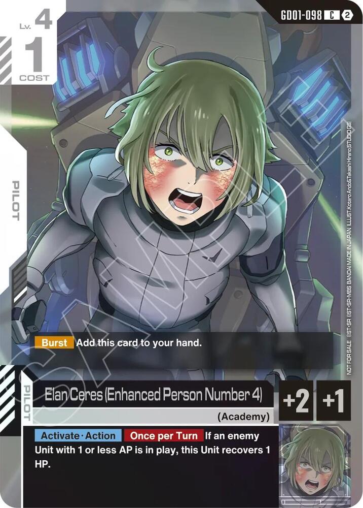 Elan Ceres (Enhanced Person Number 4) (Store Tournament Participation Pack 05) (GD01-098) [Gundam Promotional Cards]