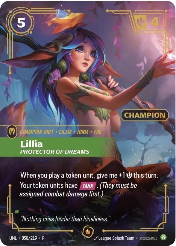 Lillia, Protector of Dreams (Champion) (058/219) [Riftbound Organized Play Promotional Cards]