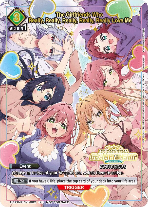 The Girlfriends Who Really, Really, Really, Really, Really Love Me (Regionals 26-27) (UE21BT/RLY-1-082) [Union Arena Promotion Cards]