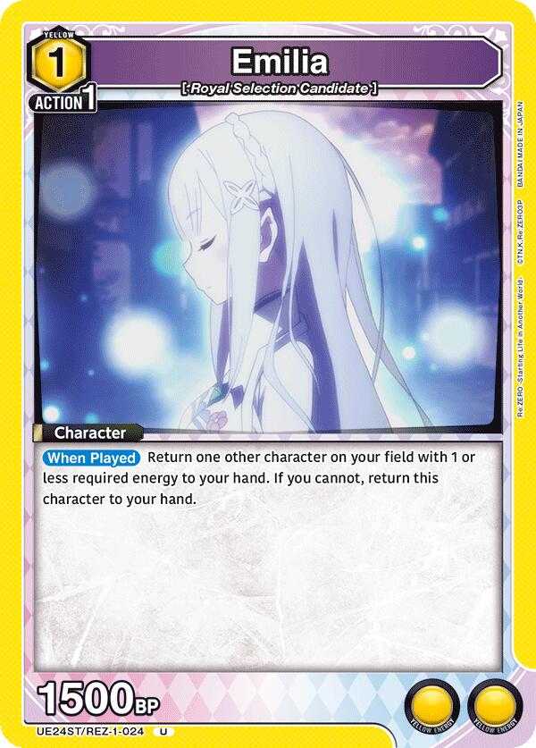 Emilia (024) (UE24ST/REZ-1-024) [UE24ST: Re:ZERO -Starting Life in Another World- Starter Deck]