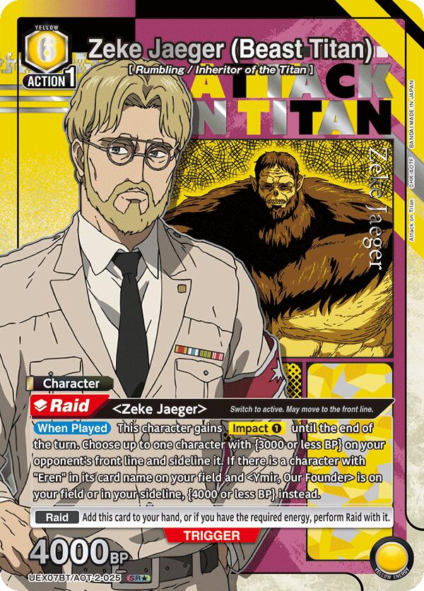 Zeke Jaeger (Beast Titan) (025) (SR*) (UEX07BT/AOT-2-025) [UEX07BT: Attack on Titan Vol. 2]