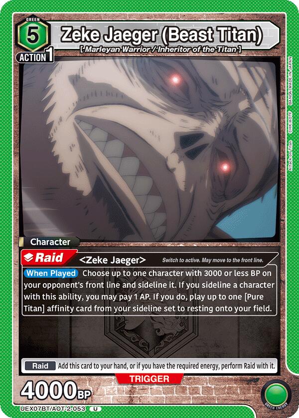 Zeke Jaeger (Beast Titan) (053) (UEX07BT/AOT-2-053) [UEX07BT: Attack on Titan Vol. 2]