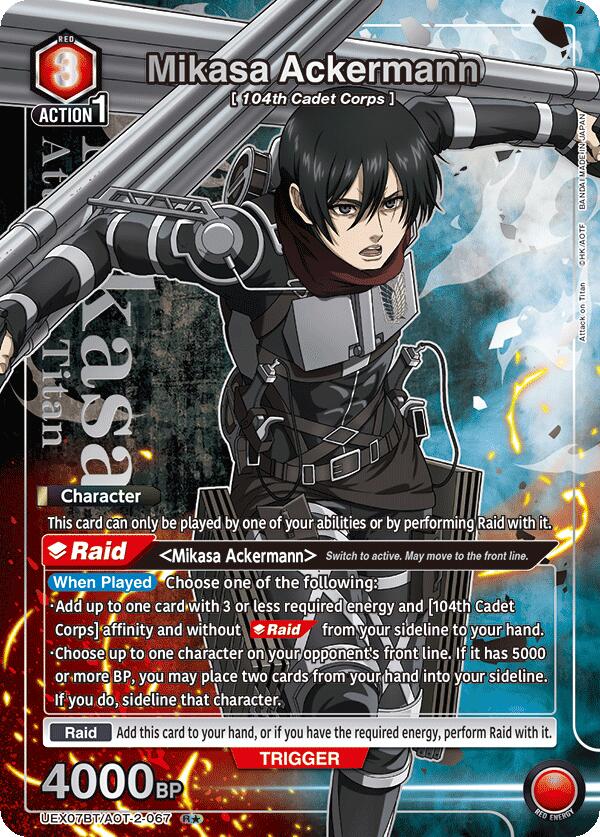 Mikasa Ackermann (067) (R*) (UEX07BT/AOT-2-067) [UEX07BT: Attack on Titan Vol. 2]
