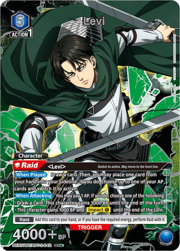 Levi (042) (Box Topper Silver Foil) (UEX07BT/AOT-2-042) [UEX07BT: Attack on Titan Vol. 2]