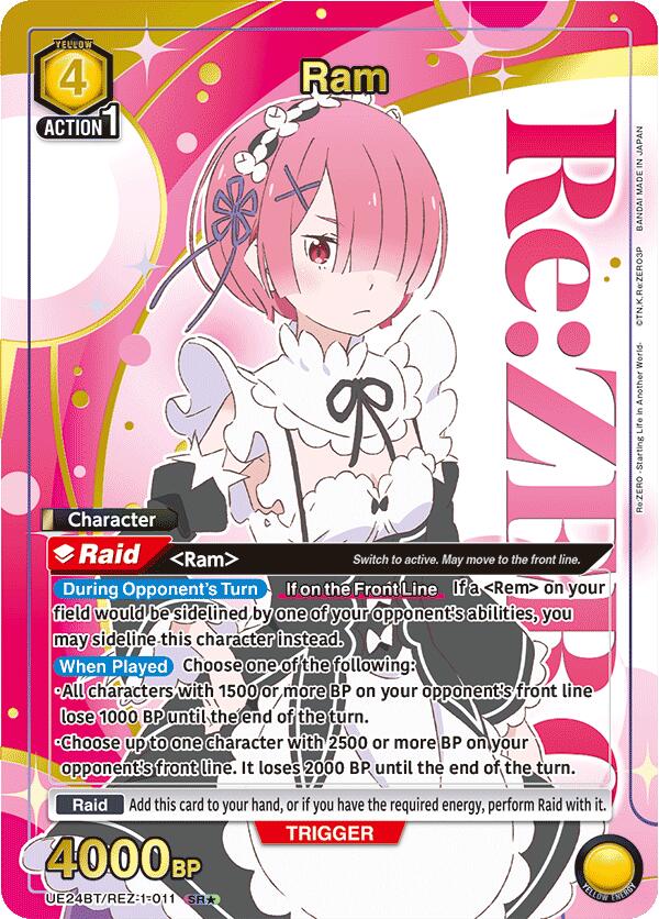 Ram (011) (Box Topper Gold Foil) (UE24BT/REZ-1-011) [UE24BT: Re:ZERO -Starting Life in Another World-]