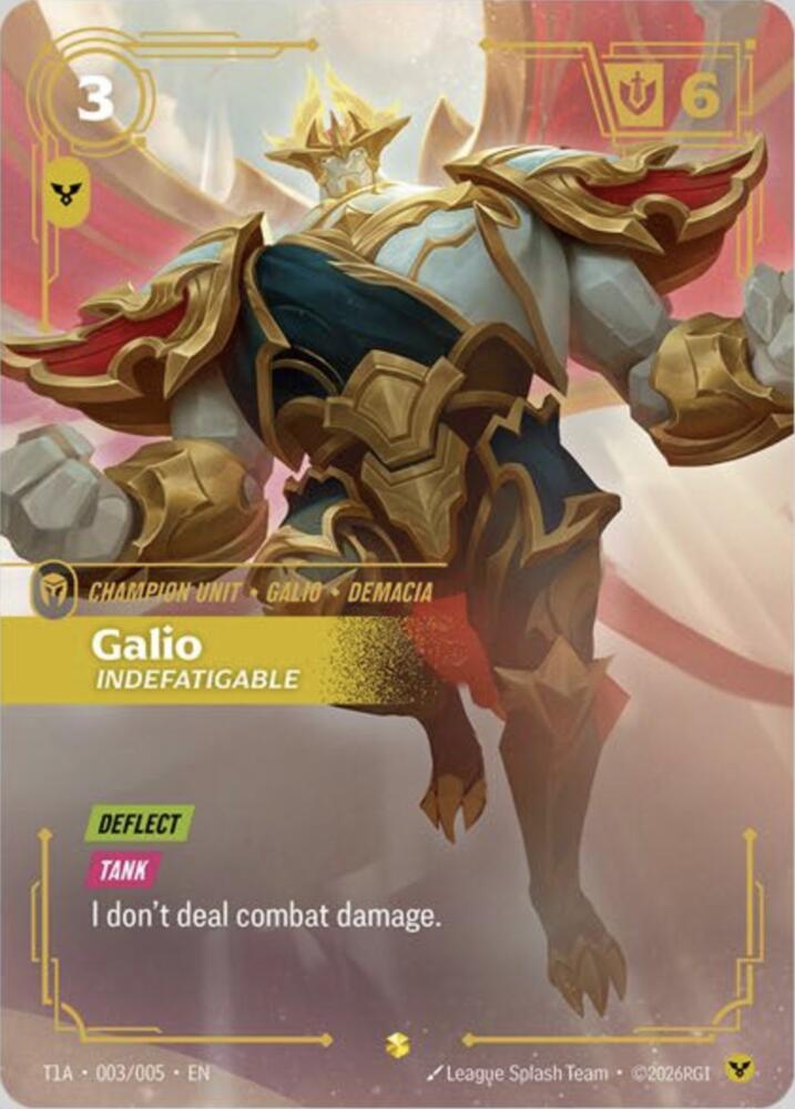 Galio, Indefatigable (T1 Worlds Champion Player Bundle) (T1A 003/005) [Riftbound Promotional Cards]