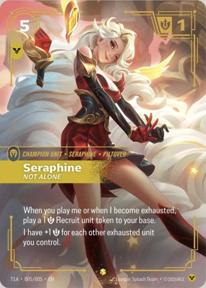 Seraphine, Not Alone (T1 Worlds Champion Player Bundle) (T1A 005/005) [Riftbound Promotional Cards]