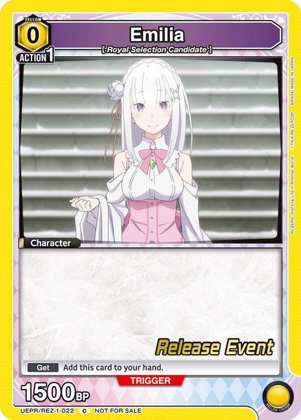 Emilia (022) (UEPR/REZ-1-022) [UE24BT: Re:ZERO -Starting Life in Another World- Release Event Cards]