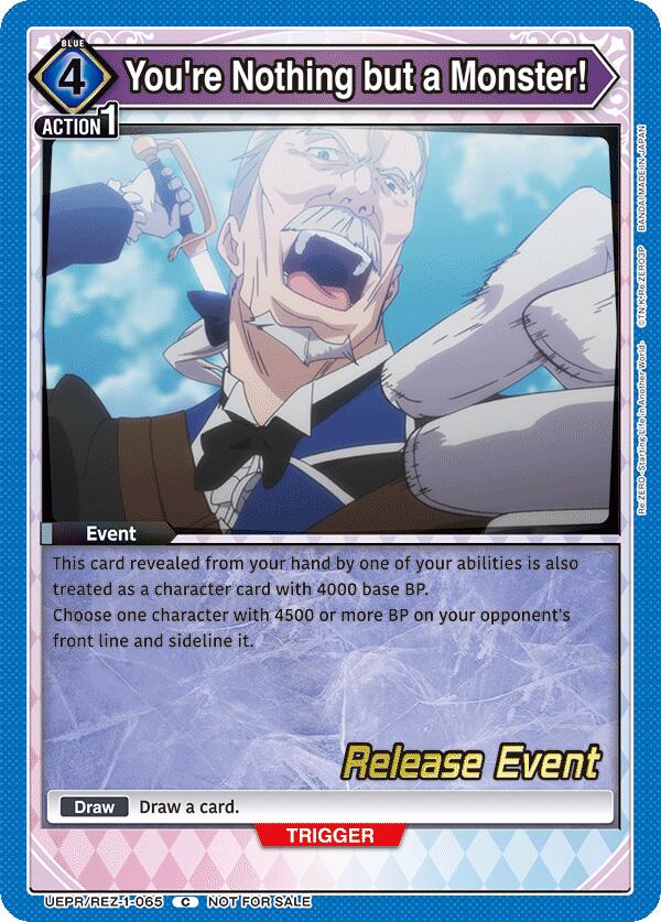 You're Nothing but a Monster! (UEPR/REZ-1-065) [UE24BT: Re:ZERO -Starting Life in Another World- Release Event Cards]
