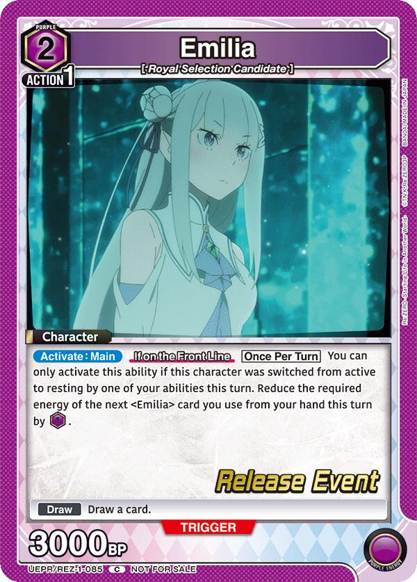 Emilia (085) (UEPR/REZ-1-085) [UE24BT: Re:ZERO -Starting Life in Another World- Release Event Cards]