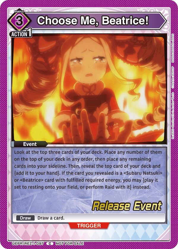 Choose Me, Beatrice! (UEPR/REZ-1-097) [UE24BT: Re:ZERO -Starting Life in Another World- Release Event Cards]