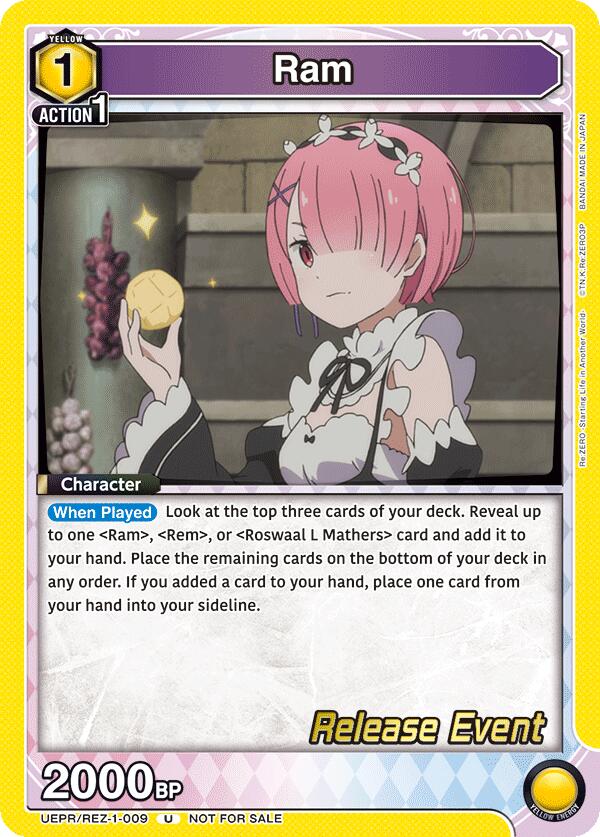 Ram (009) (UEPR/REZ-1-009) [UE24BT: Re:ZERO -Starting Life in Another World- Release Event Cards]